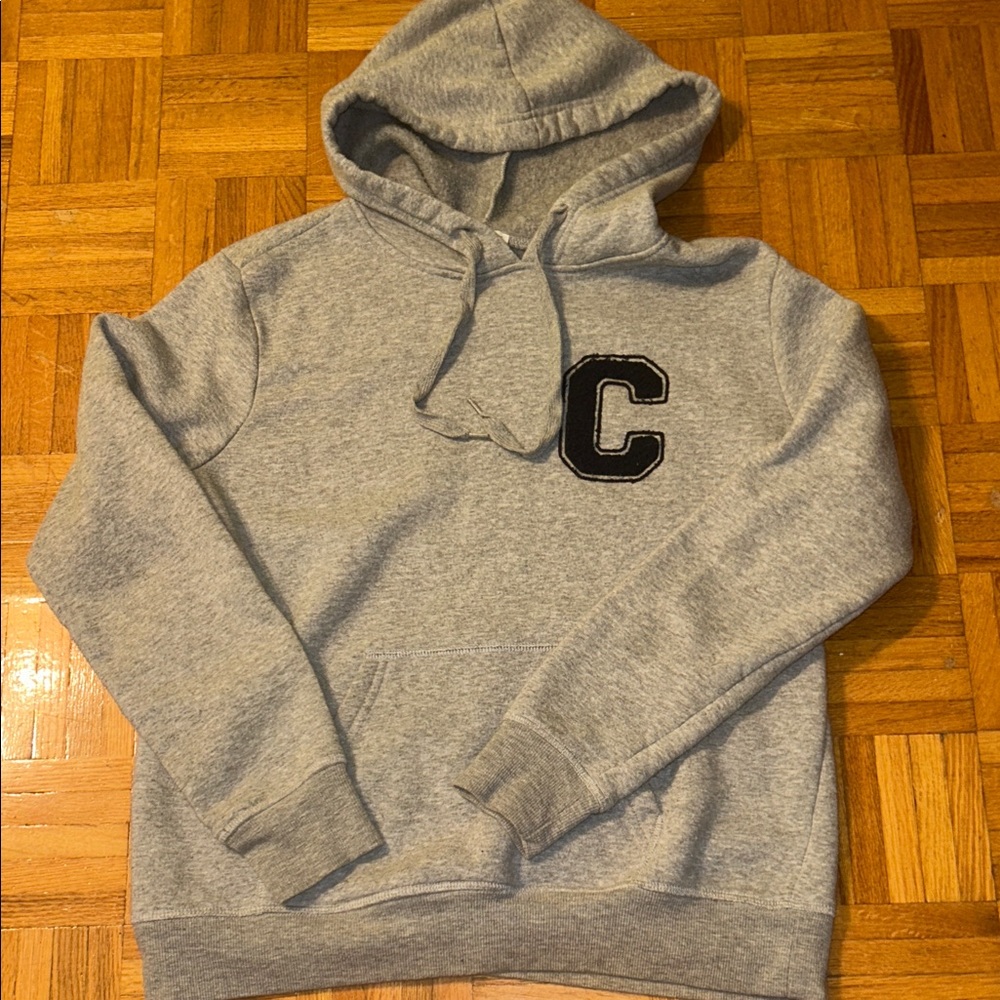 Ardene Gray Hoodie with Black Letter Patch